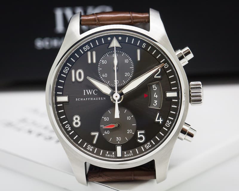 IWC Pilot Spitfire Chronograph SS Grey Dial 