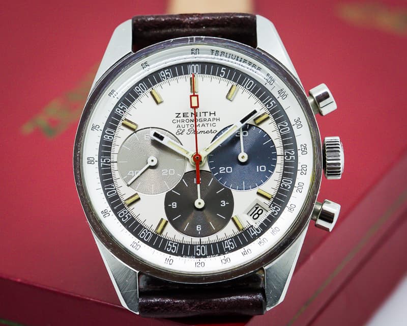 Zenith A386 Vintage El Primero Tri Color RARE SS Circa 1969