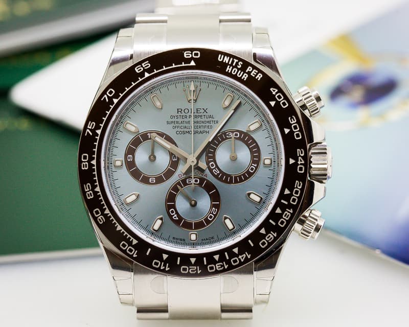 Rolex Daytona Platinum Glacier Blue / Brown Ceramic UNWORN