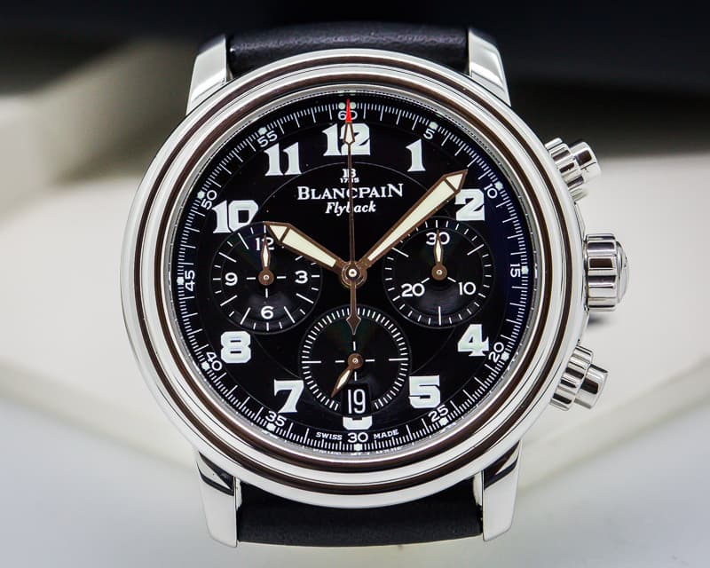 Blancpain Leman Flyback Chronograph Black Dial SS 