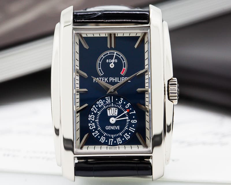 Patek Philippe Gondolo 8 Day Manual Wind Blue Dial 18K White Gold
