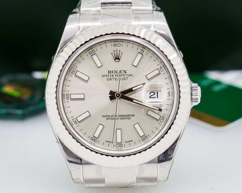 Rolex Datejust II White Stick Silver Dial SS UNWORN 
