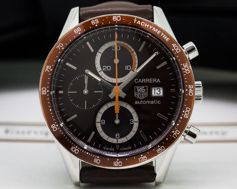 TAG Heuer Carrera Chronograph SS / SS Brown Subrust Dial 