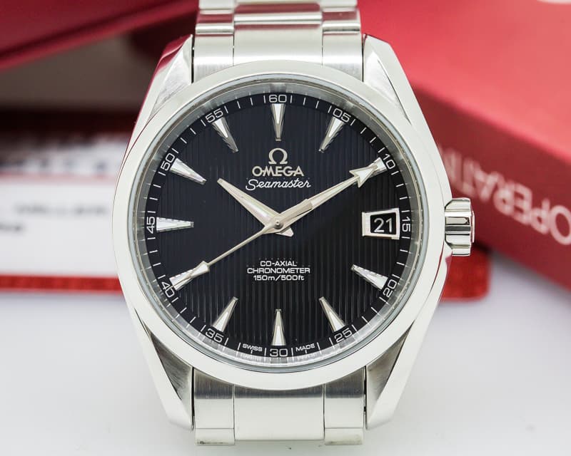 Omega Aqua Terra Co-Axial Date Black Dial SS / SS 