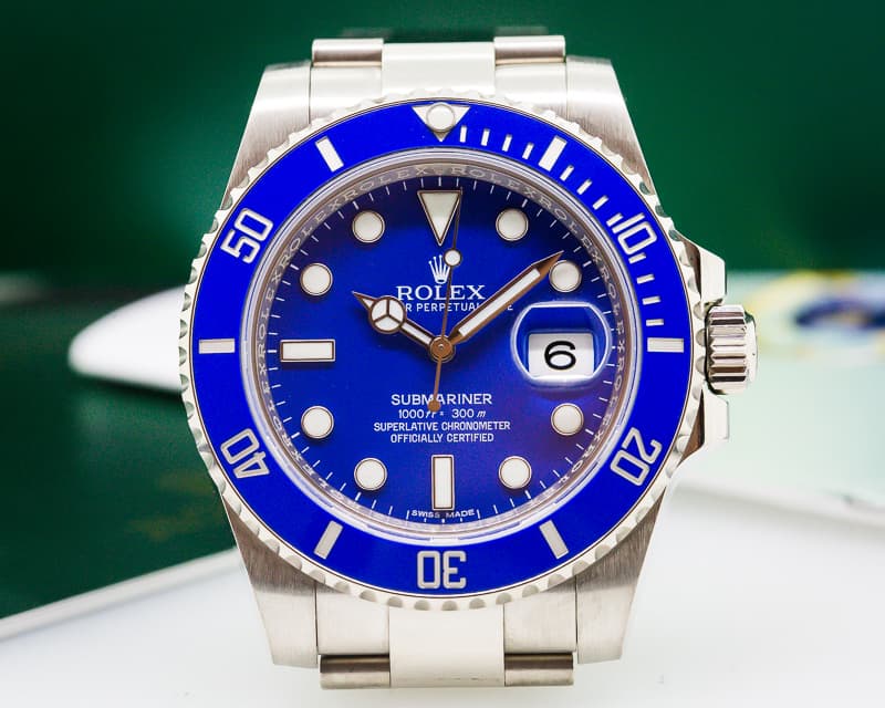Rolex Submariner 18K White Gold Blue Dial
