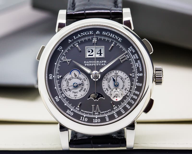 A. Lange and Sohne Datograph Perpetual Calendar Chronograph White Gold RARE 