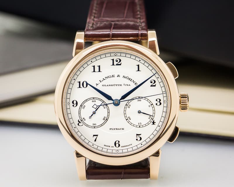 A. Lange and Sohne 1815 Chronograph 18K Rose Gold Silver Dial  