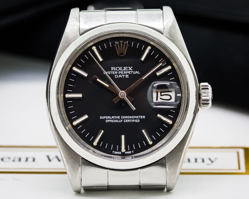 Rolex Oyster Perpetual Date SS Black Dial