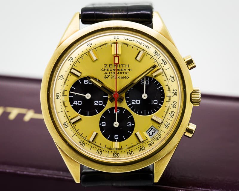Zenith Vintage El Primero 18K Yellow Gold Panda Dial