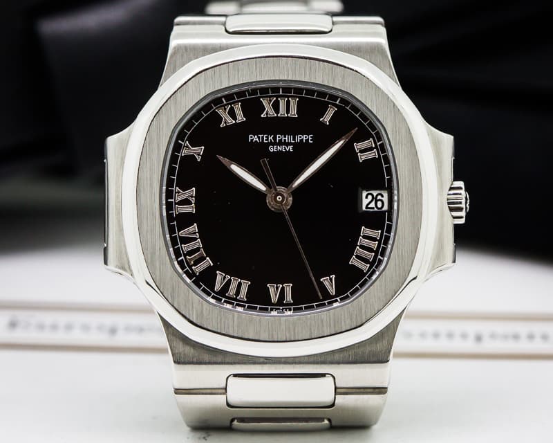 Patek Philippe Nautilus Automatic SS Black Roman Dial 