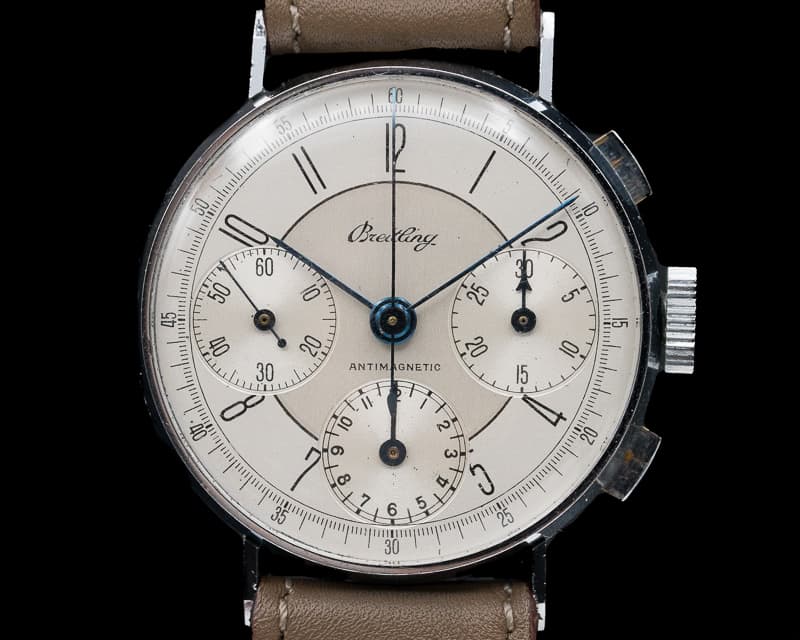 Breitling Vintage Triple Register Silver Dial SS