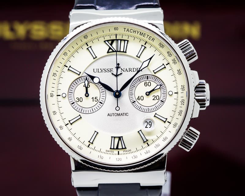 Ulysse Nardin Maxi Marine Chronograph Ivory Dial SS / Strap
