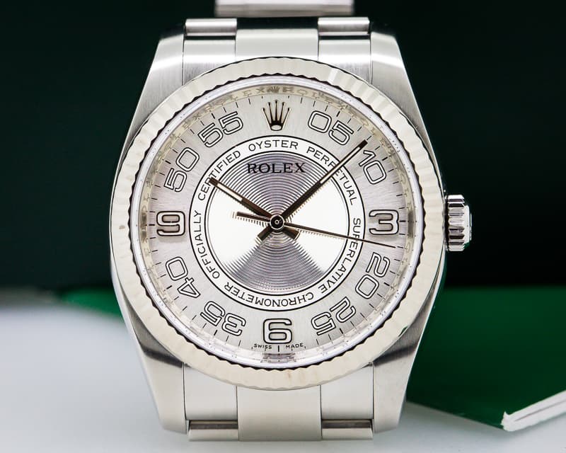 Rolex Oyster Perpetual SS Silver Chronometre Dial