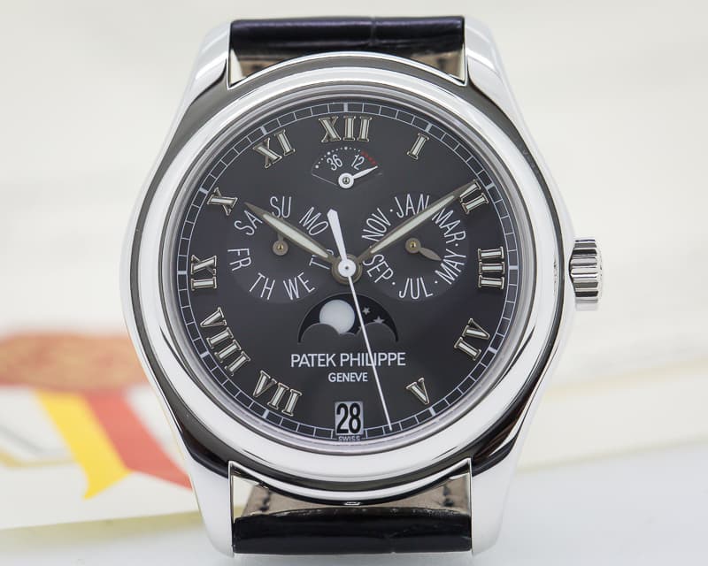Patek Philippe Annual Calendar Power Reserve Grey Dial Platinum 