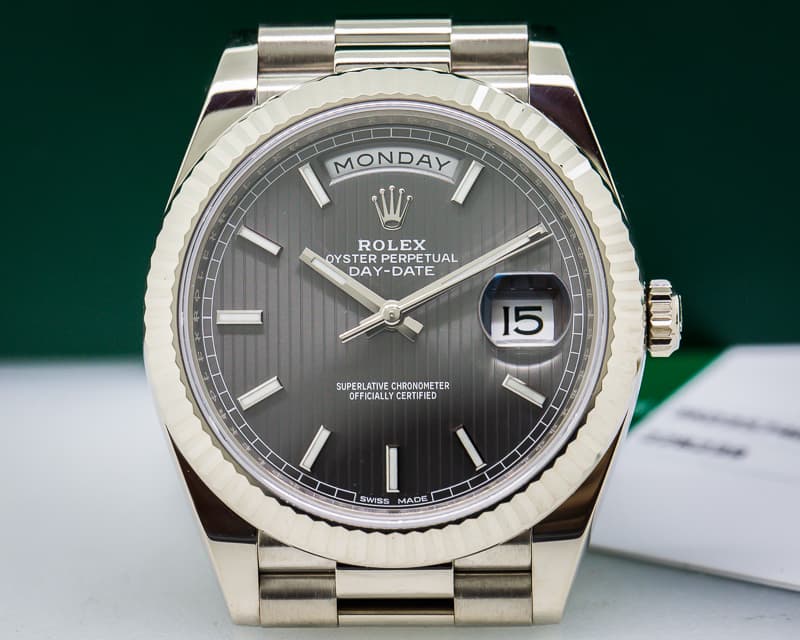 Rolex Day Date President 18K White Gold Rhodium Dial 40MM