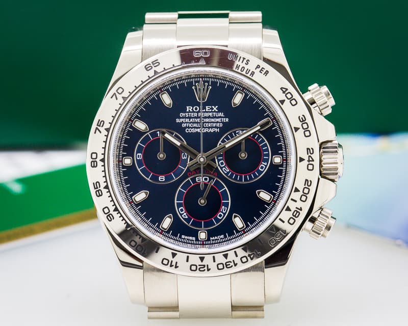 Rolex Daytona Blue Dial 18K White Gold 