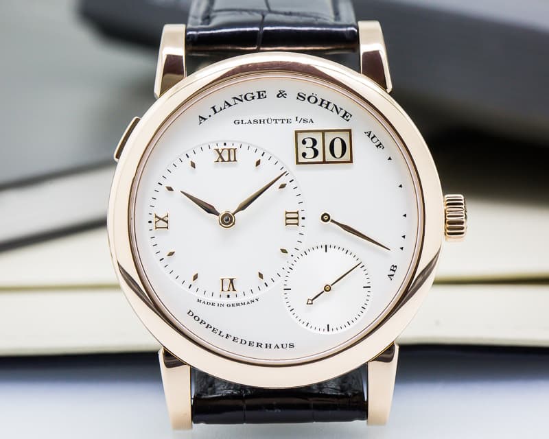 A. Lange and Sohne Lange 1 18K Rose Gold Silver Dial