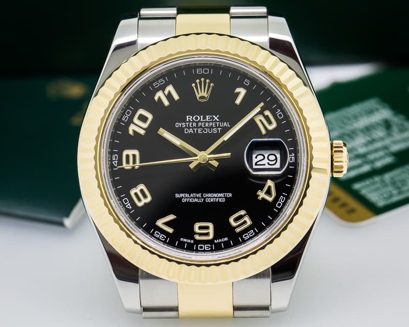 Rolex Datejust II 18K / SS Black Arabic Dial 