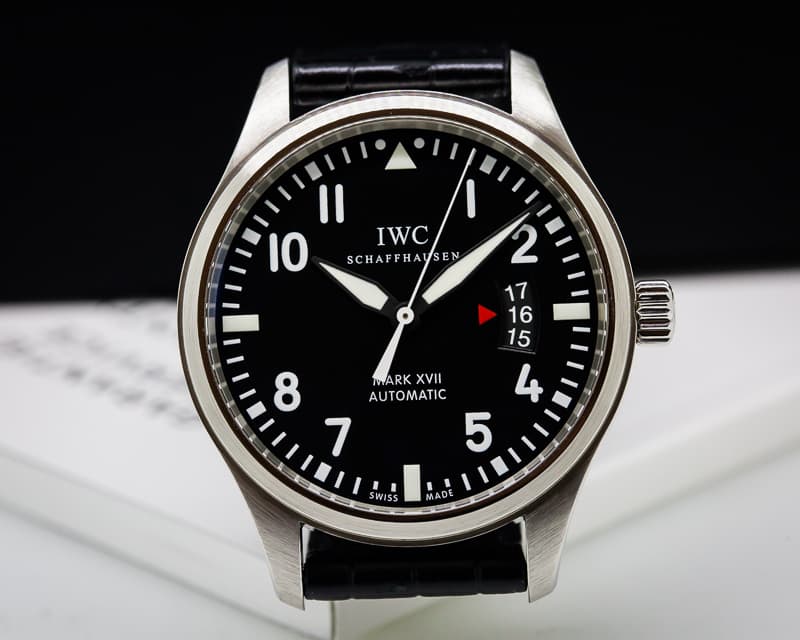 IWC Mark XVII Black Dial SS / Alligator 