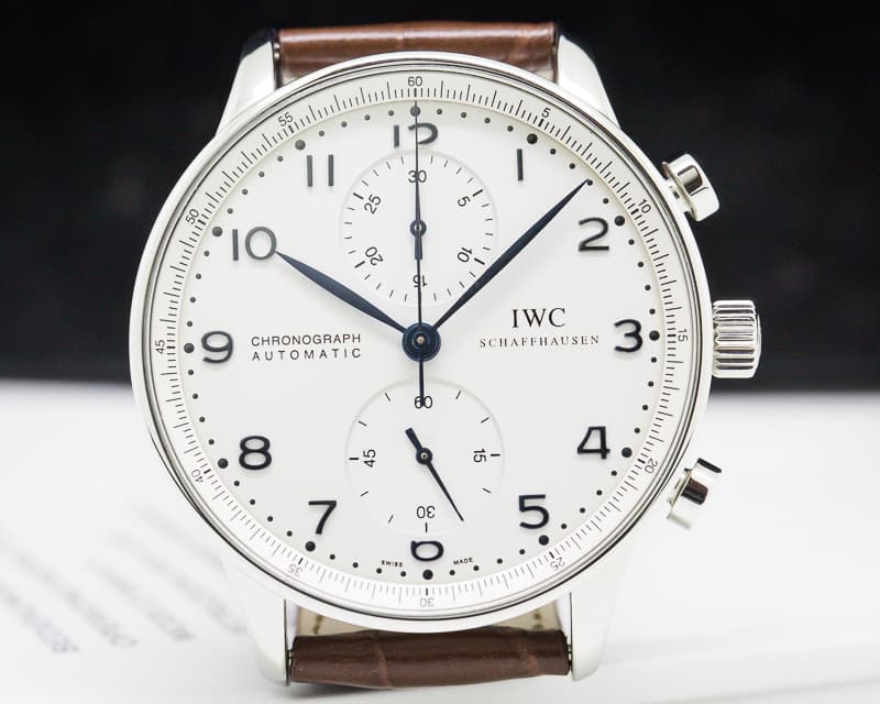 IWC Portuguese Chronograph SS Silver Dial / Blue Numerals