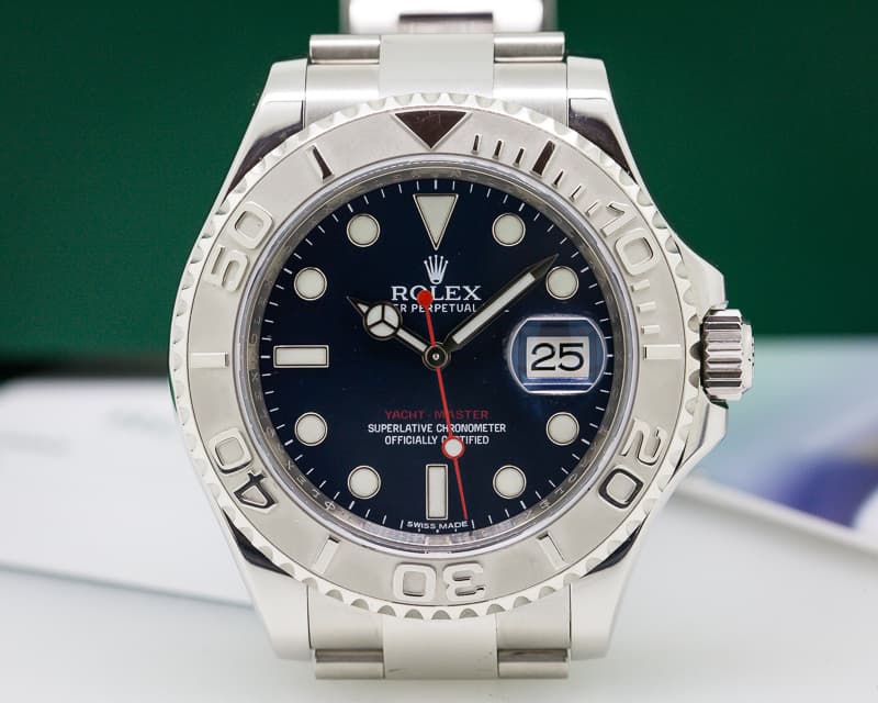 Rolex Yacht Master SS Blue Dial / Platinum Bezel