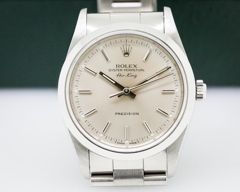 Rolex Oyster Perpetual Air King SS Silver Stick 