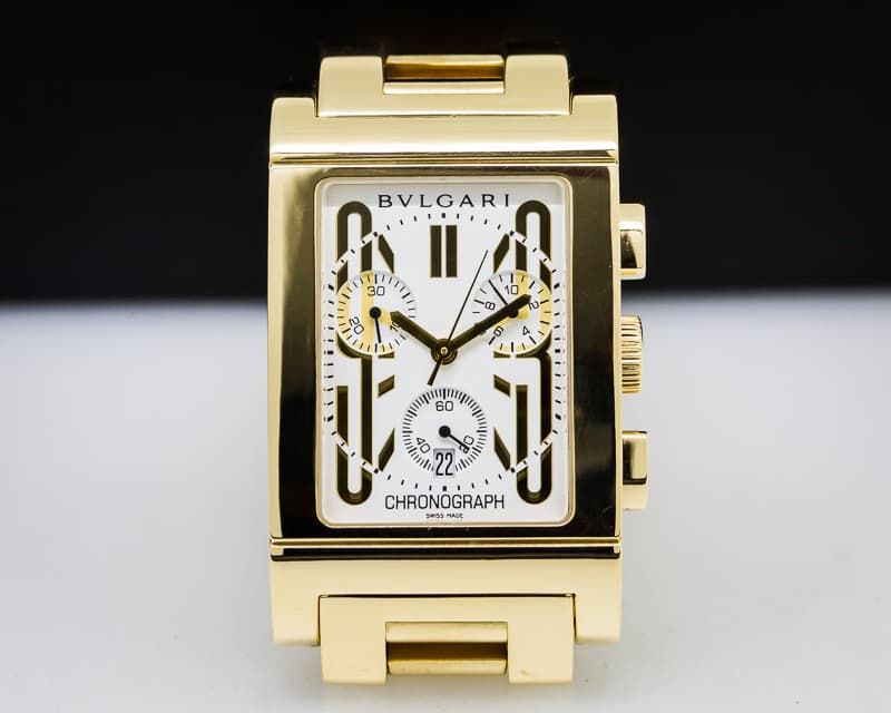 Bulgari Rettangolo 18K Chronograph Quartz 