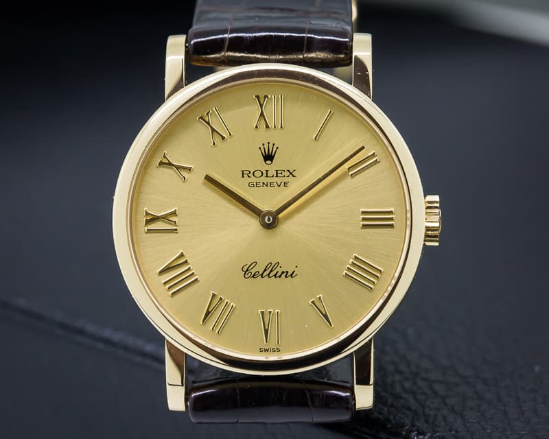 Rolex Cellini 18k Yellow Gold Champagne Dial Ladies 26MM