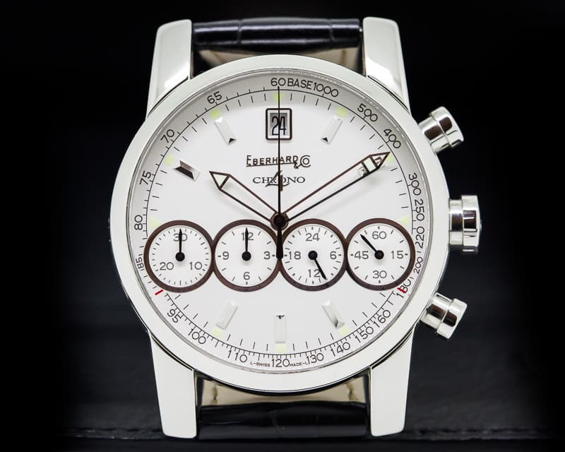 Eberhard Chrono 4 Silver Dial SS