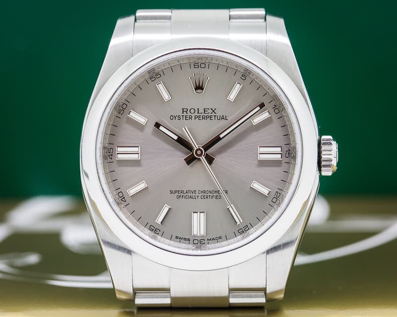 Rolex Oyster Perpetual SS Rhodium Dial 