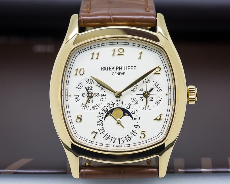 Patek Philippe Perpetual Calendar 18K Yellow Gold Cushion Case