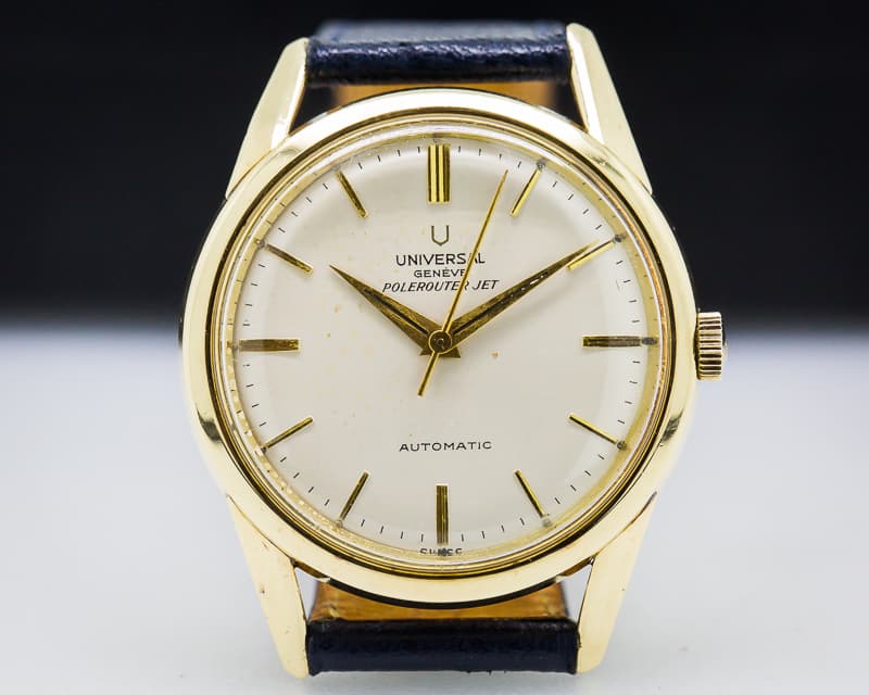 Universal Geneve Vintage Polerouter Jet 14k Yellow Gold Circa 1970s