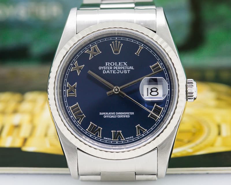 Rolex Datejust Blue Roman Dial SS 
