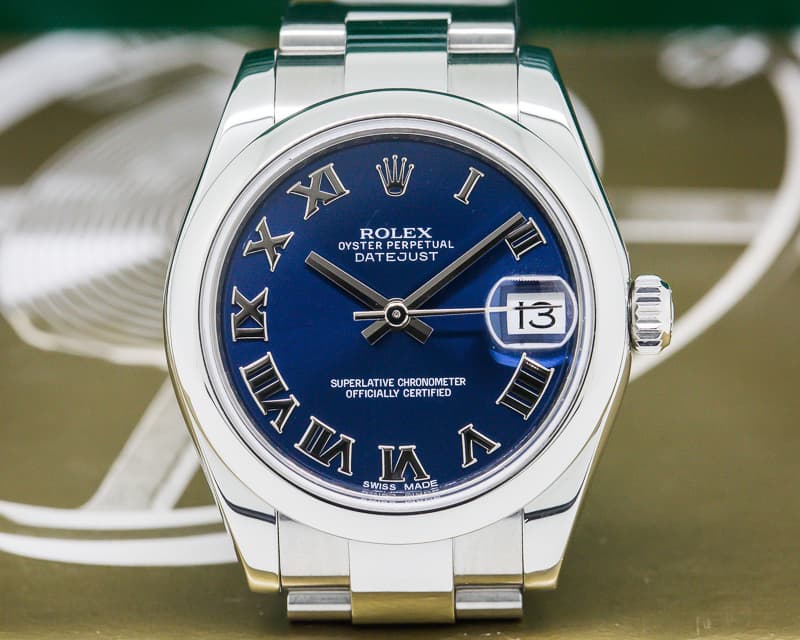 Rolex Ladies Rolex Datejust Blue Roman Dial 