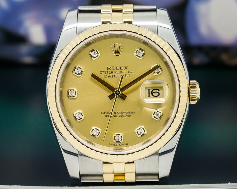 Rolex Datejust Champagne Diamond Dial 18K / SS