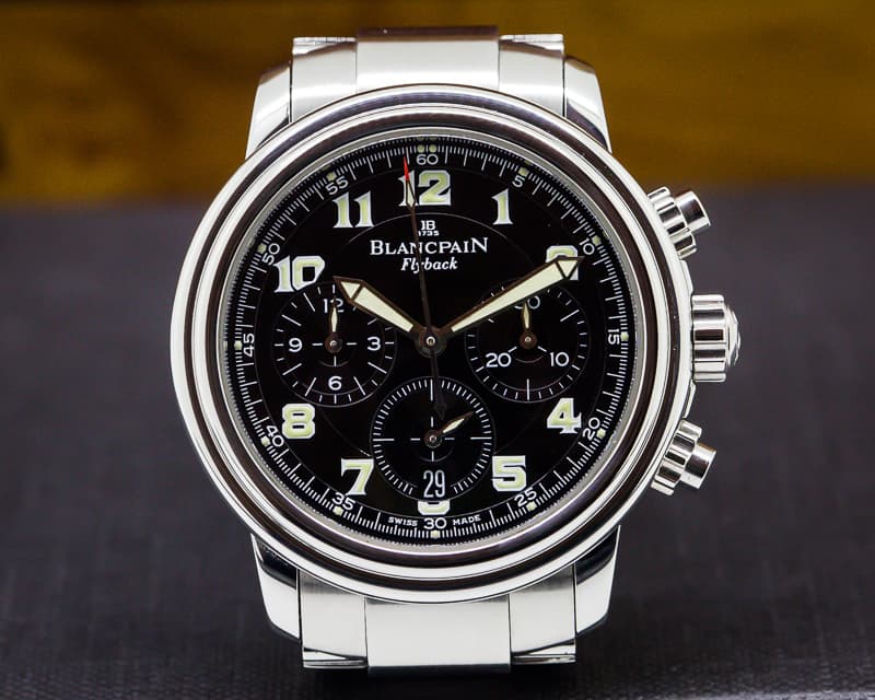 Blancpain Leman Flyback Chronograph Black Dial SS / SS 