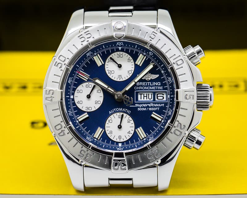 Breitling Super Ocean Chronograph SS Blue Dial