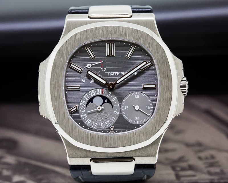 Patek Philippe Nautilus Power Reserve Moonphase 18K White Gold 
