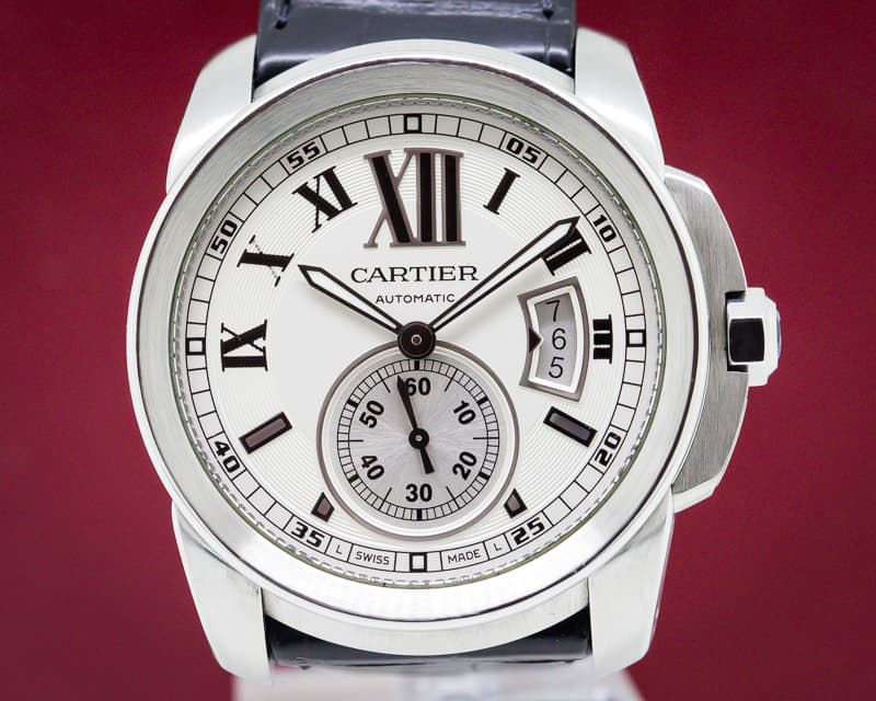 Cartier Calibre de Cartier Silver Dial SS / Alligator 
