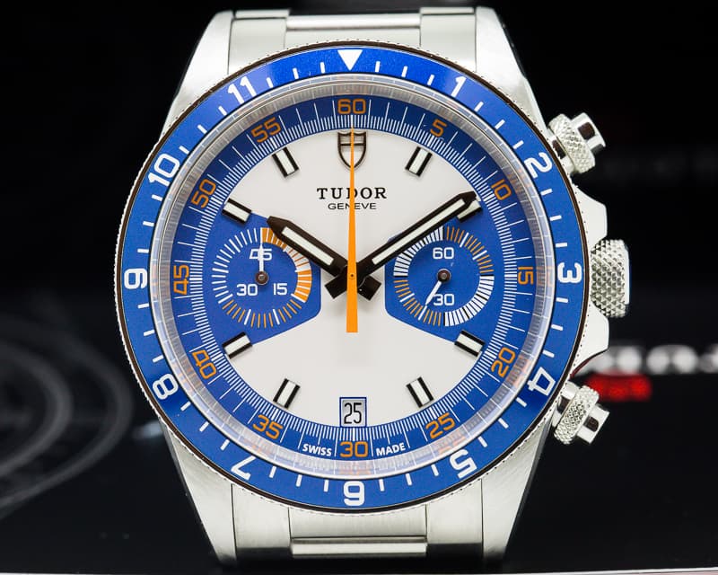 Tudor Heritage Chronograph Silver Dial w/Blue Counters SS