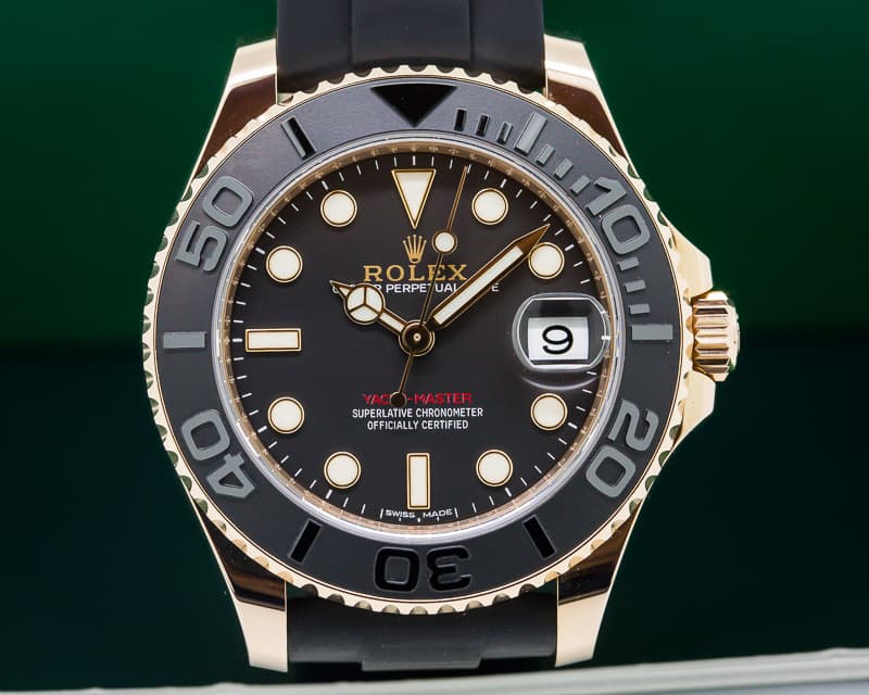 Rolex Yacht Master 18K Rose Gold / Rubber MIDSIZE