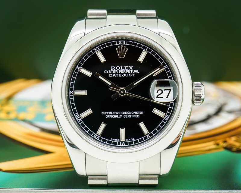 Rolex Datejust Lady 31 Black Stick Dial 