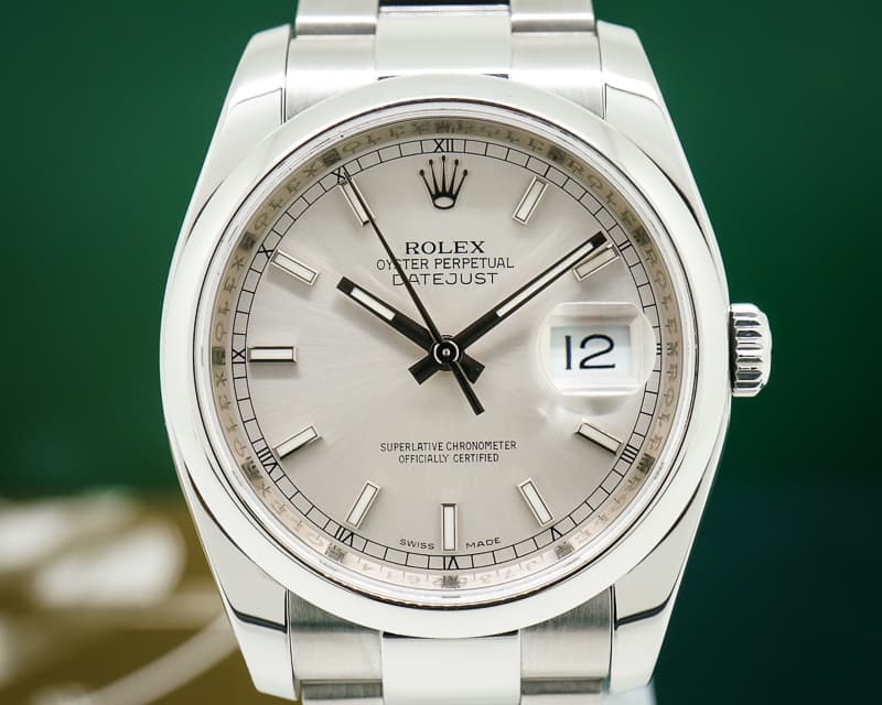 Rolex Datejust Silver Stick Dial SS / SS
