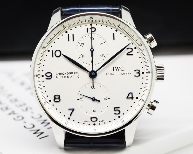 IWC Portuguese Chronograph SS Silver Dial / Blue Numerals