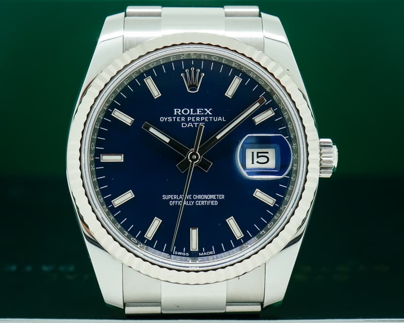 Rolex Date Blue Dial SS 