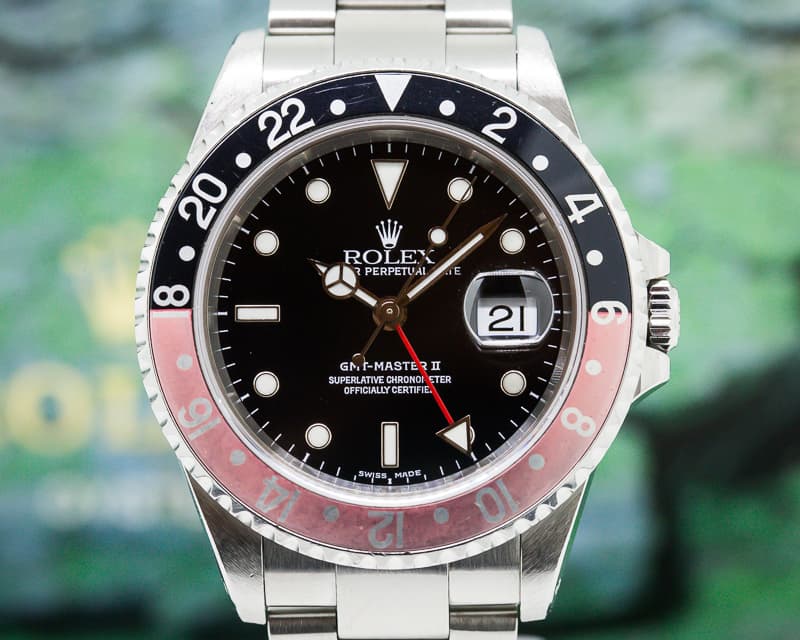 Rolex GMT Master II SS Red / Black Coke Faded Bezel "Full Set"