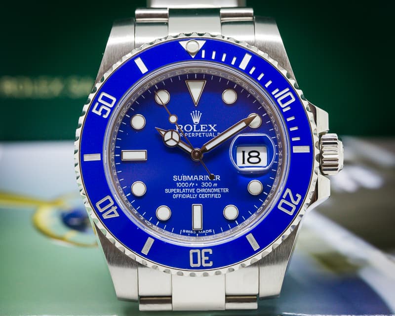 Rolex Submariner 18K White Gold Blue Dial