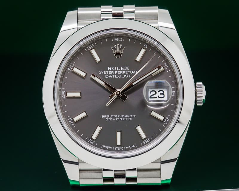 Rolex Datejust 41 Rhodium Stick Dial SS 