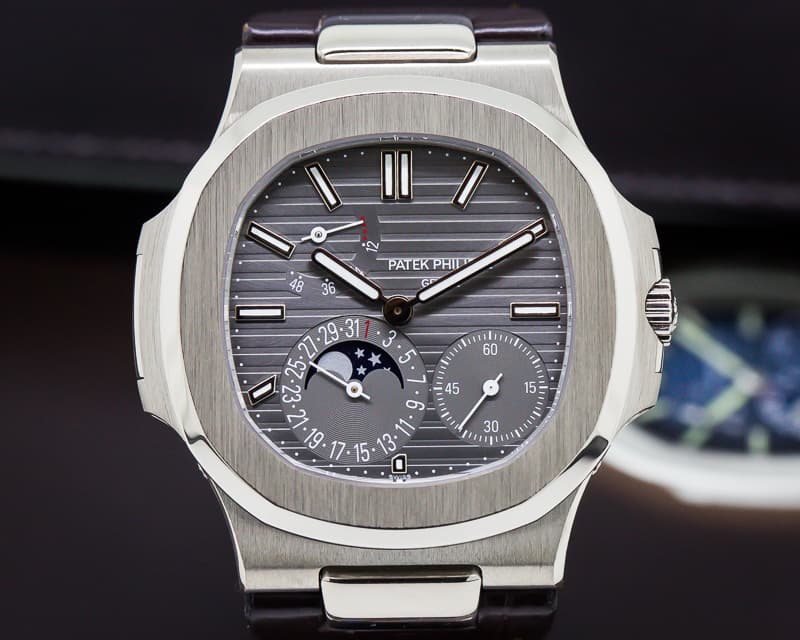 Patek Philippe Nautilus Power Reserve Moonphase 18K White Gold 