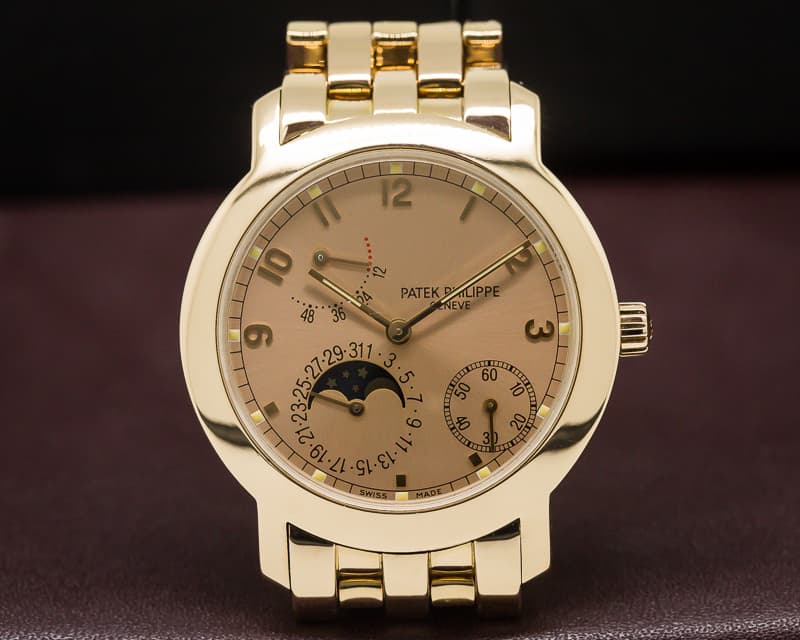 Patek Philippe Moon Phase Power Reserve Pink Dial RARE INTEGRATED BRACELET 